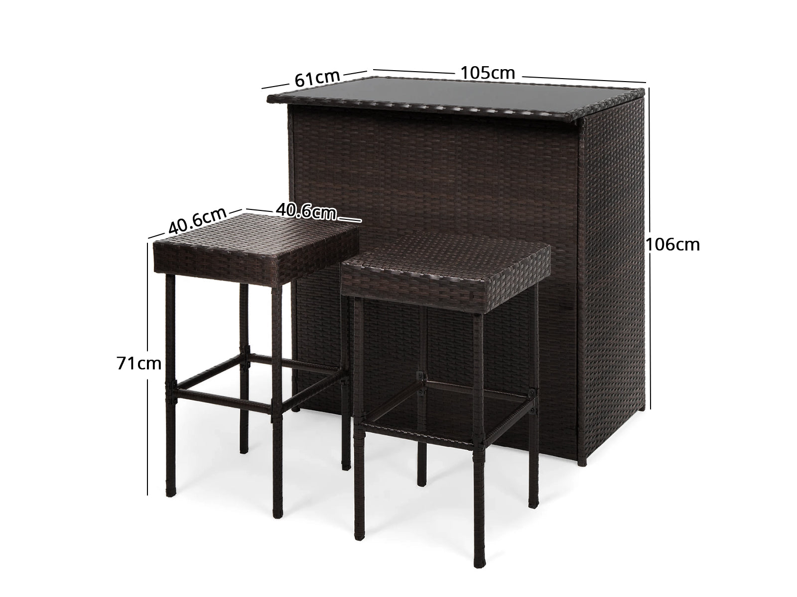 Bcp Outdoor Bar Set Pr71808 Outdoor Furniture Nz Depot 3 - Nz Depot