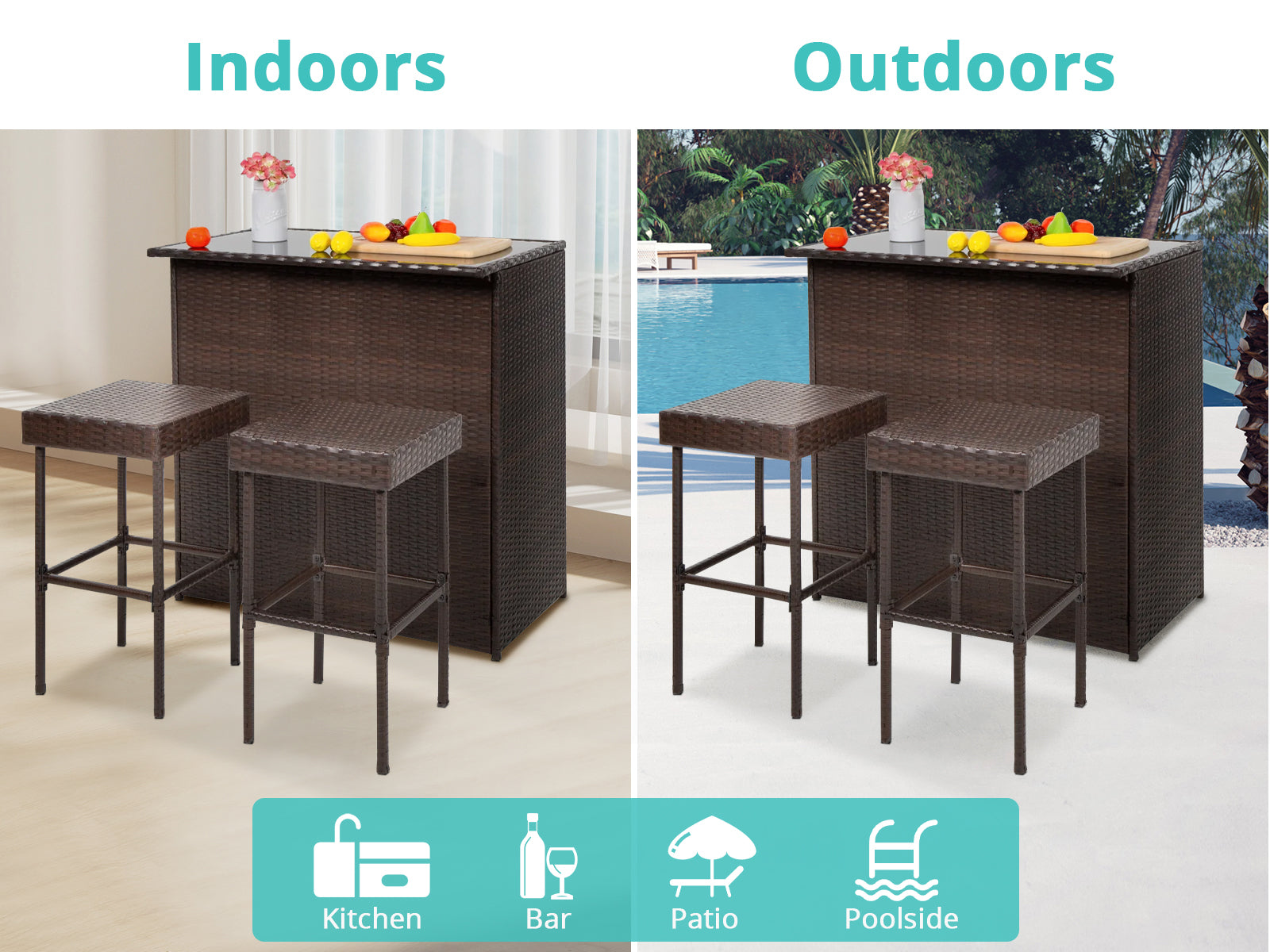 Bcp Outdoor Bar Set Pr71808 Outdoor Furniture Nz Depot 5 - Nz Depot