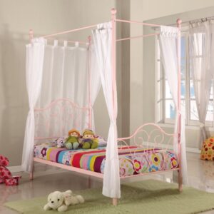 DS Canopy Princess Single Bed Metal with Mem23 Single