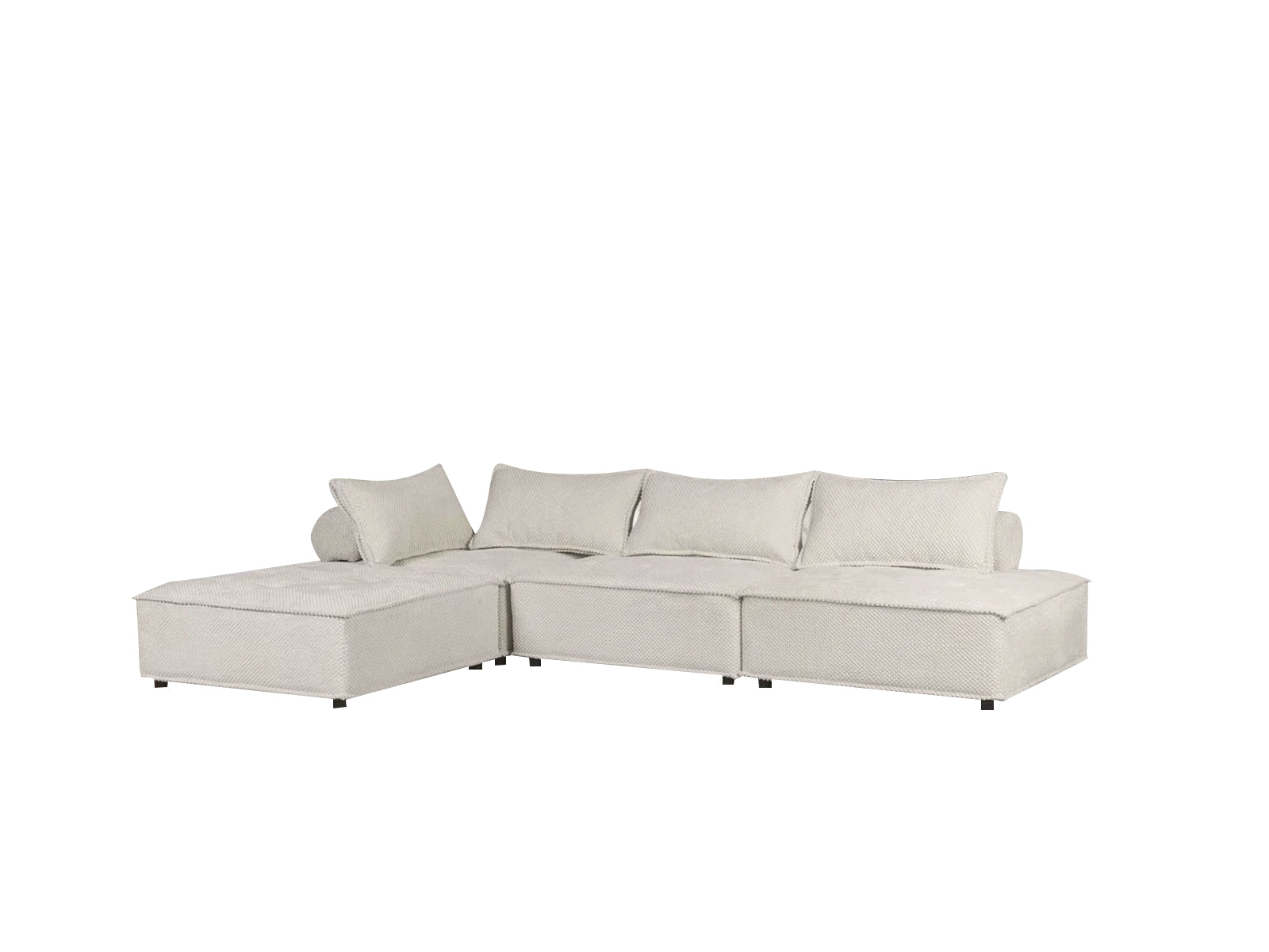 Hazel Sectional Sofa Velvet Cream