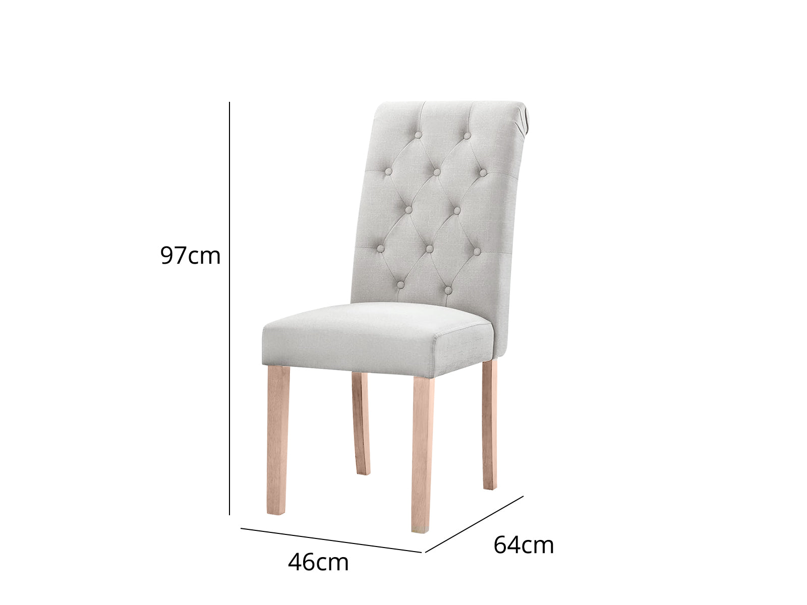 Ds Natalie Dining Chair X2 Linen Beige Pr71835 Dining Chairs Nz Depot 4 - Nz Depot