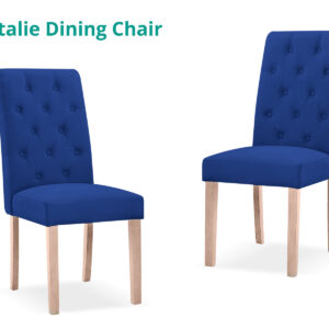 DS Natalie Dining Chair x2 Linen Blue