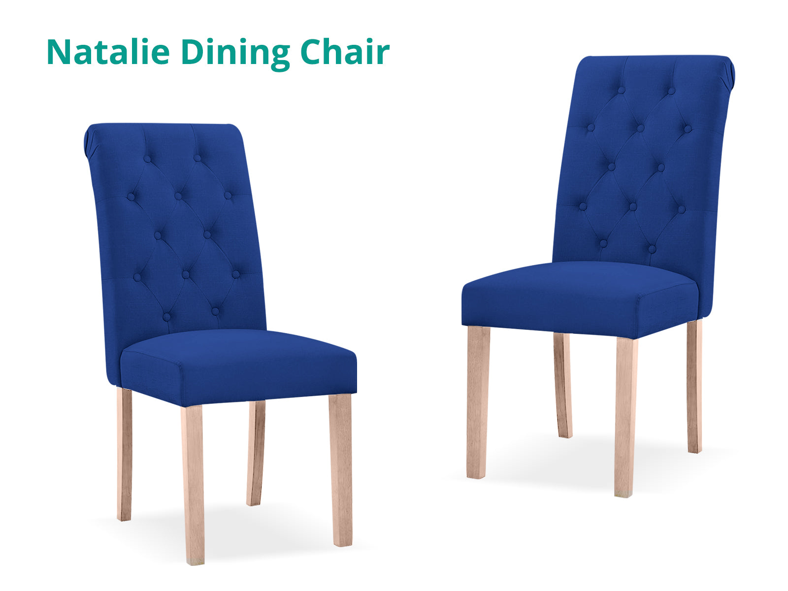 Natalie Dining Chair X2 Linen Blue