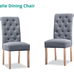 DS Natalie Dining Chair x2 Linen Grey