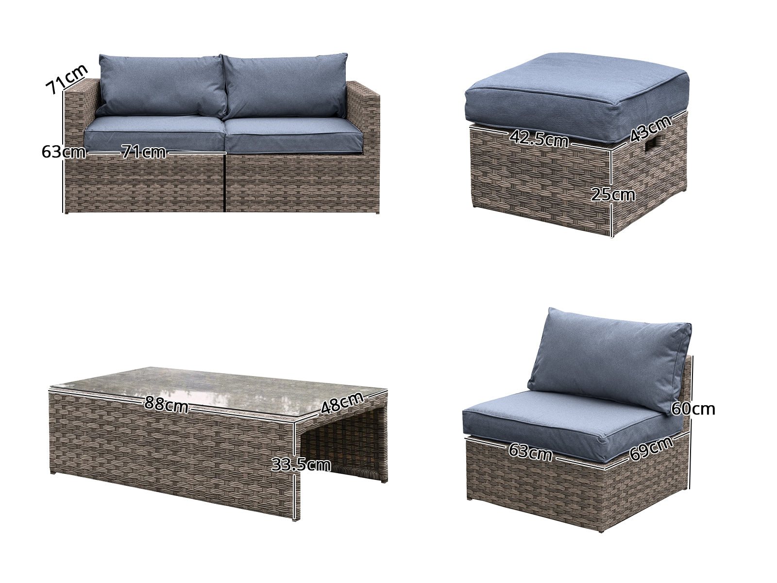 Ds Outdoor Sofa Set A142 Pr65879 Outdoor Furniture Nz Depot 3 - Nz Depot