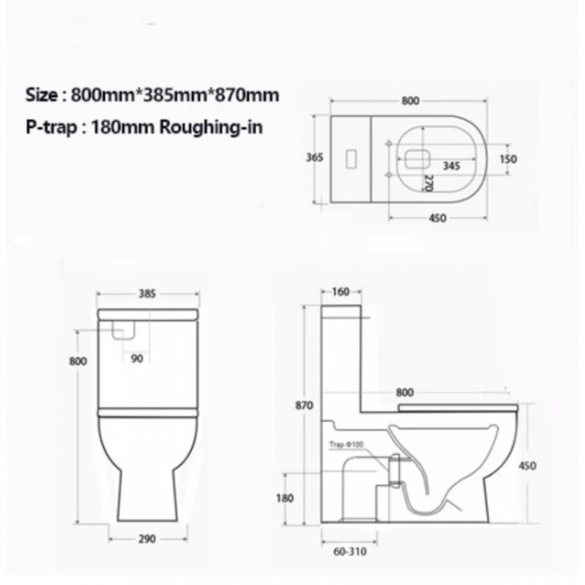 Handicapped Standard 3L4.5L Dual Flush Two Piece Toilet Ceramic Disable Toilets Kz565 Suite Nz Depot 1 - Nz Depot