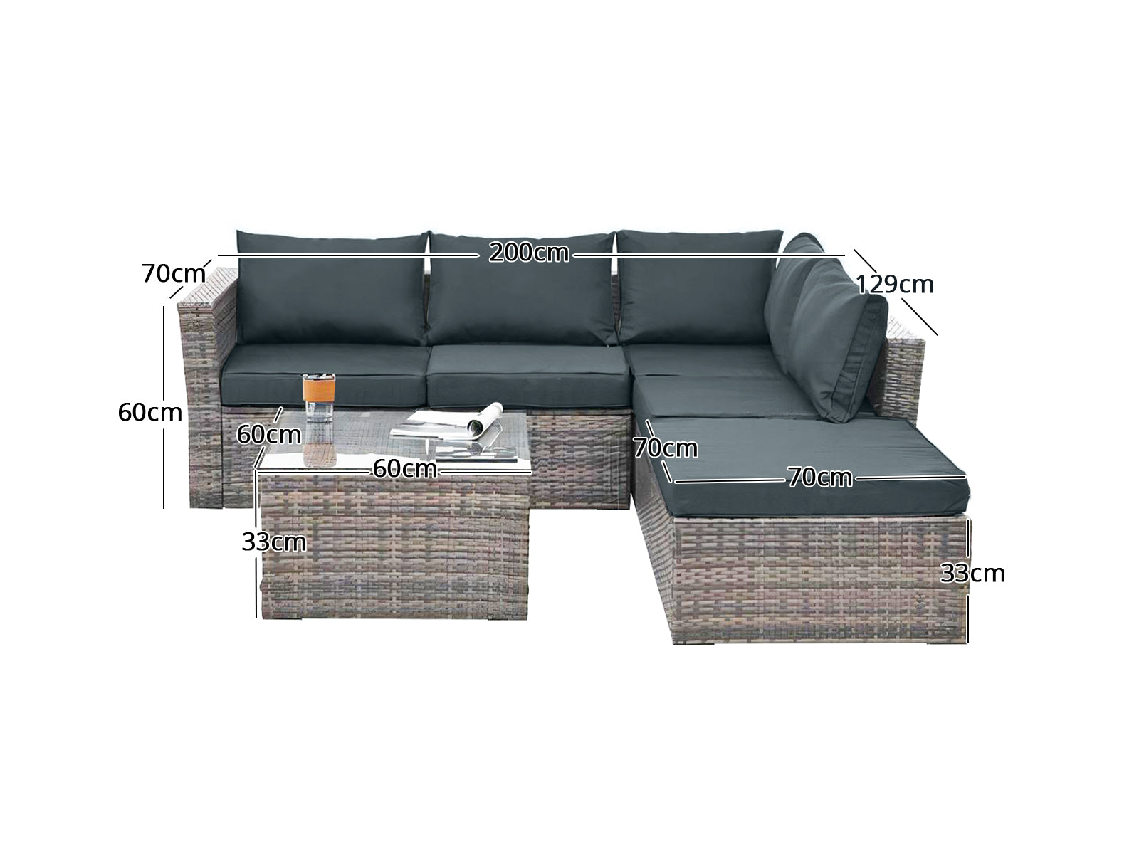 Isbalja Outdoor Sofa With Chiller Box Pr71803 Outdoor Furniture Nz Depot 3 - Nz Depot