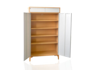 Lonna Steel Shoe Cabinet 2 Door With Drawers White Pr65420 Shoe Rack Nz Depot - Nz Depot