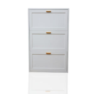 Lonna Steel Shoe Cabinet 3-Layer White