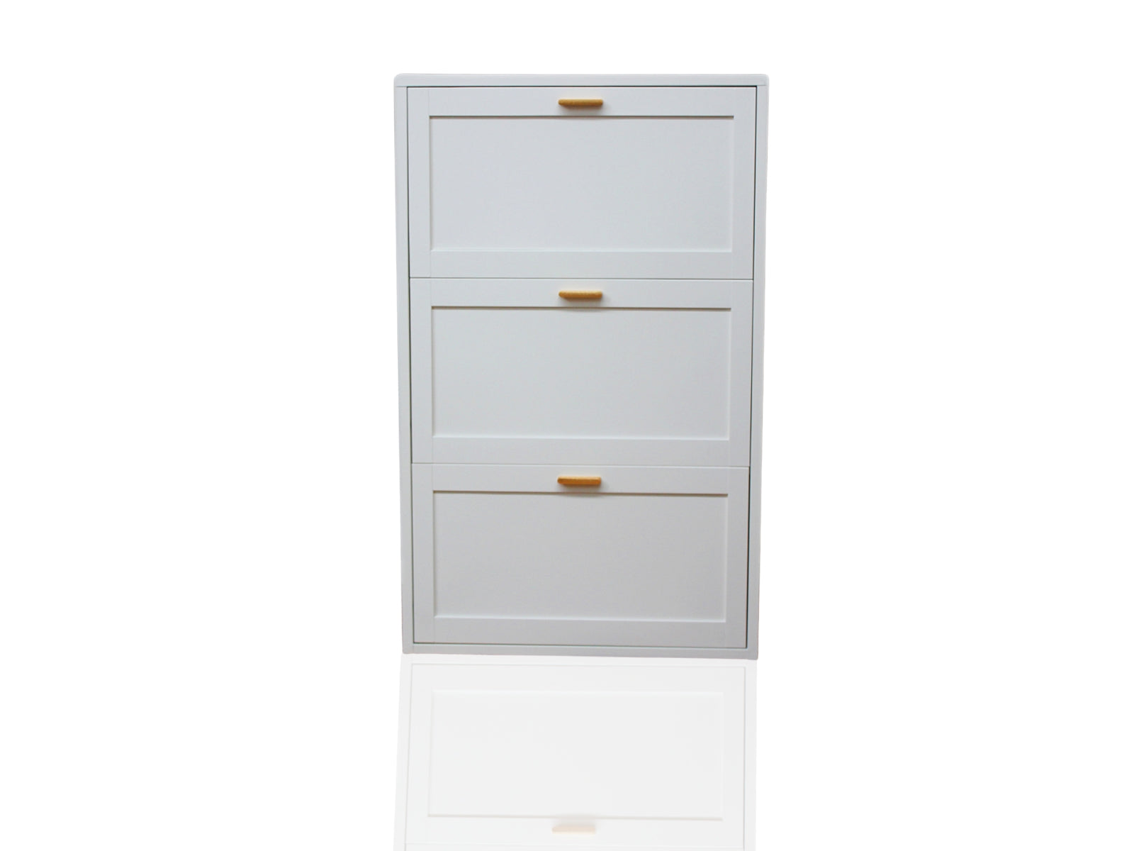 Lonna Steel Shoe Cabinet 3-Layer White