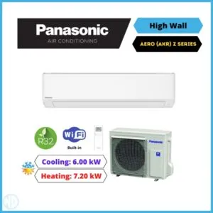 Panasonic 6.0kW AERO Kit-1 System Z Series (AKR) Wall Mounted Split System Air Conditioner CS-Z60AKRW-1 CU-Z60AKR-1 - NZ DEPOT