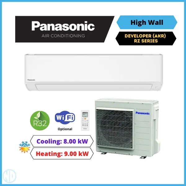 Panasonic 8.0Kw Developer Kit System Rz Series (Akr) Wall Mounted Split System Air Conditioner Cs-Rz80Ykr Cu-Rz80Ykr - Nzdepot