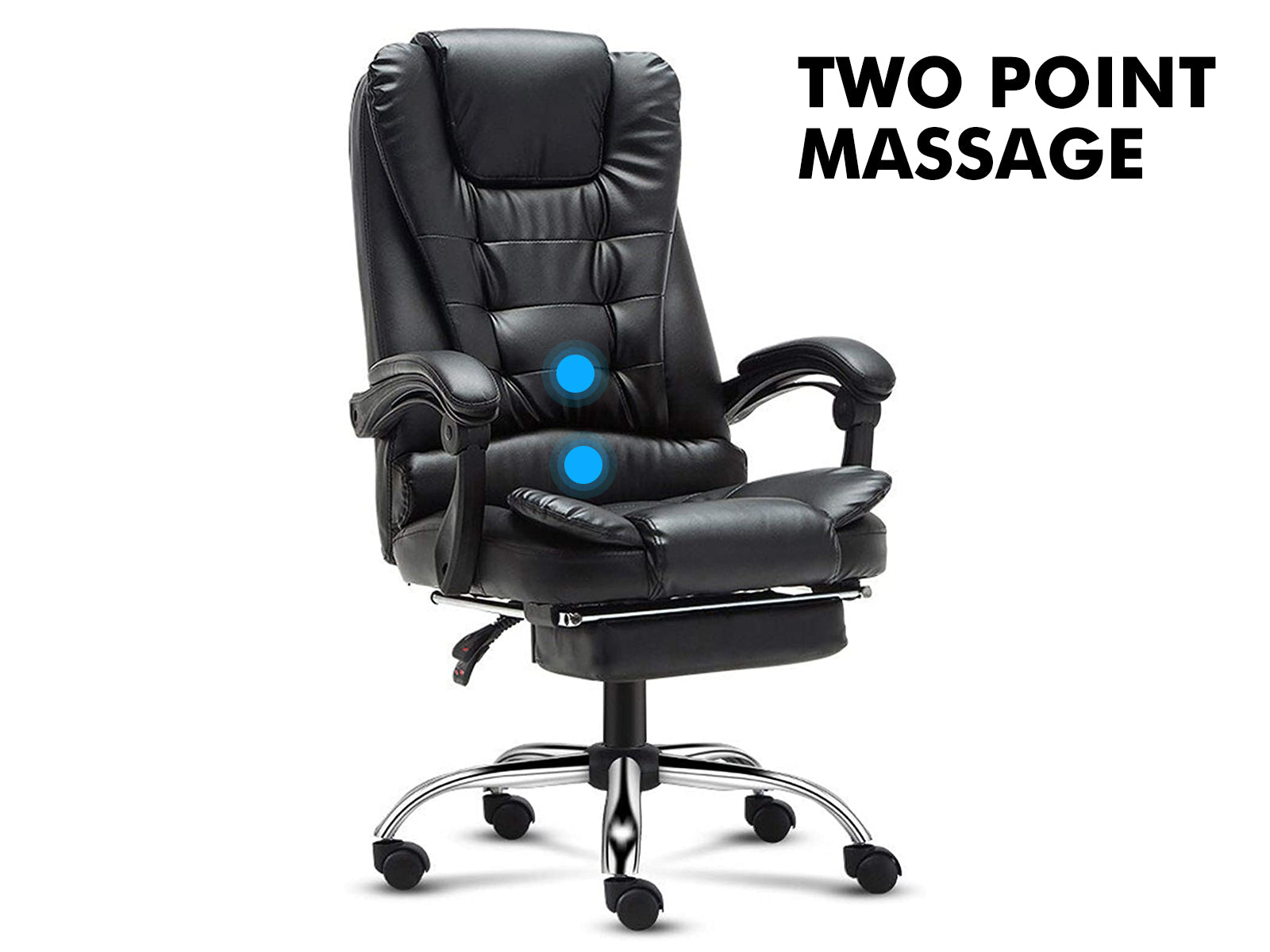 Percy Massage Office Chair Pu Black Pr7148 Office Chairs Nz Depot 5 - Nz Depot