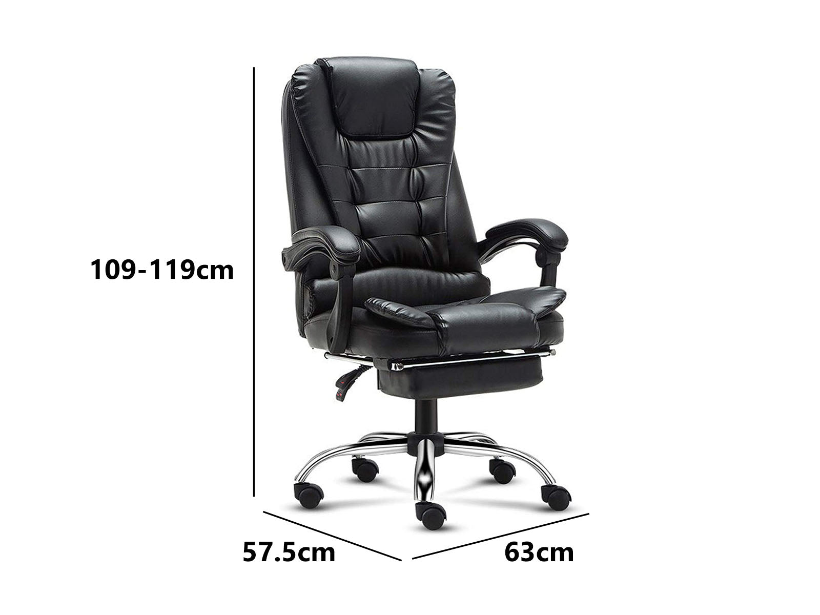 Percy Massage Office Chair Pu Black Pr7148 Office Chairs Nz Depot 7 - Nz Depot