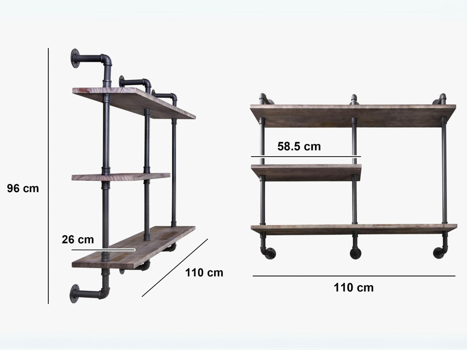 Pipe Shelf 3 Tier Pr6585 Storage Cabinets Bookshelves Nz Depot 4 - Nz Depot