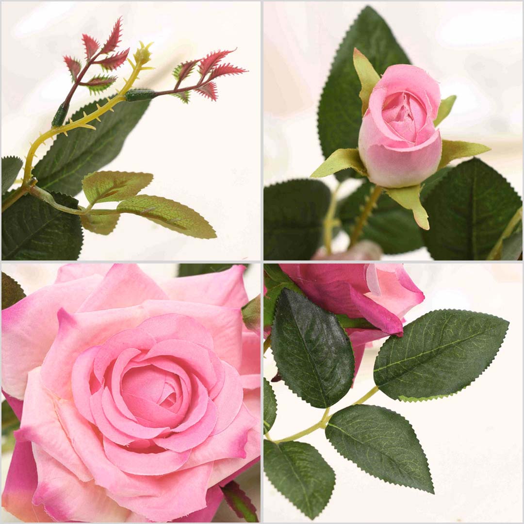 Soga 12Pcs Artificial Silk Flower Fake Rose Bouquet Table Decor Pink, Home &Amp; Living, Home Decor, Artificial Plants, , ,  - Nz Depot 7