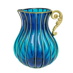 SOGA Blue European Colored Glass Home Decor Jar Flower Vase with Metal Handle, Home & Living, Home Decor, Vases, , ,  - NZ DEPOT 1