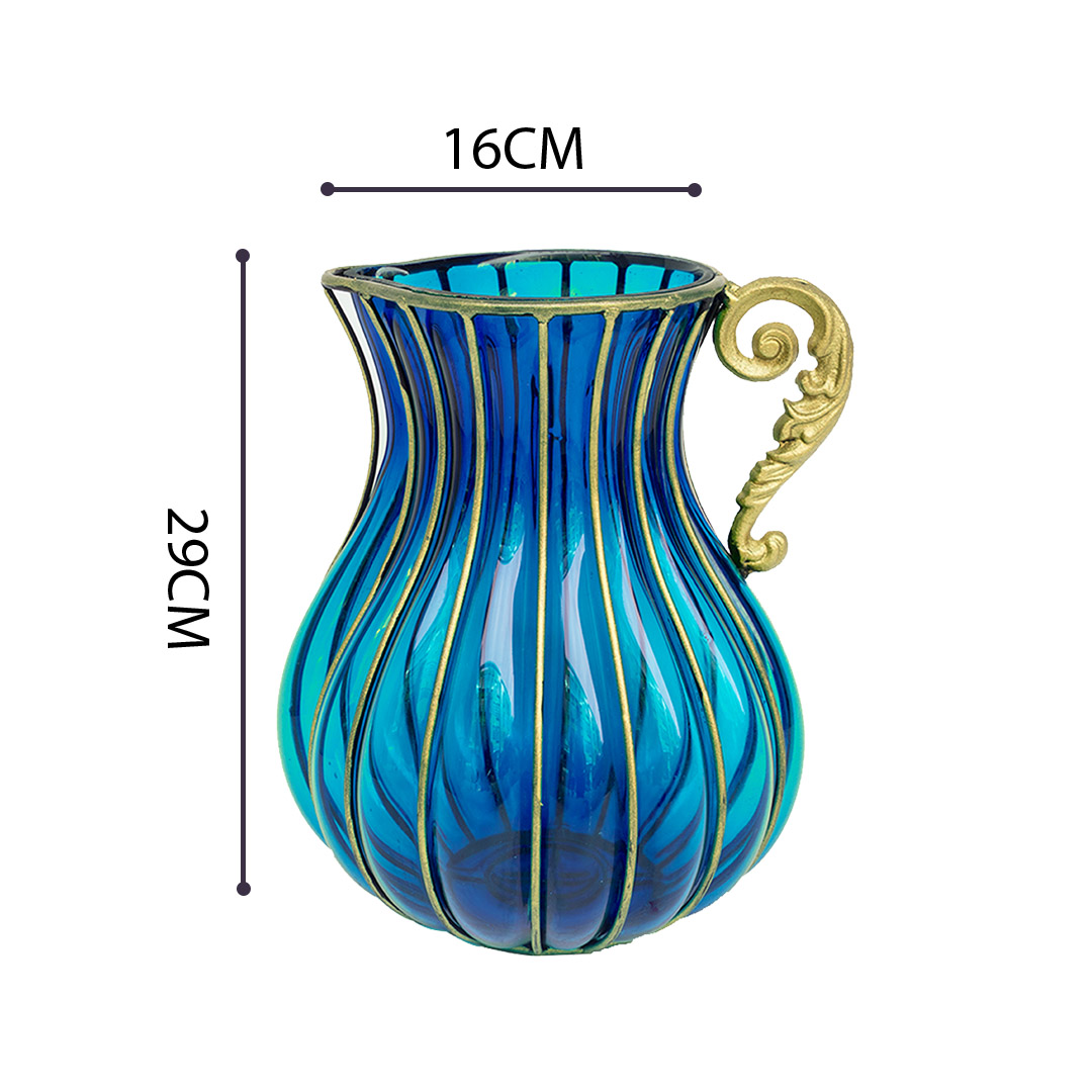 Soga Blue European Colored Glass Home Decor Jar Flower Vase With Metal Handle, Home &Amp; Living, Home Decor, Vases, , ,  - Nz Depot 5