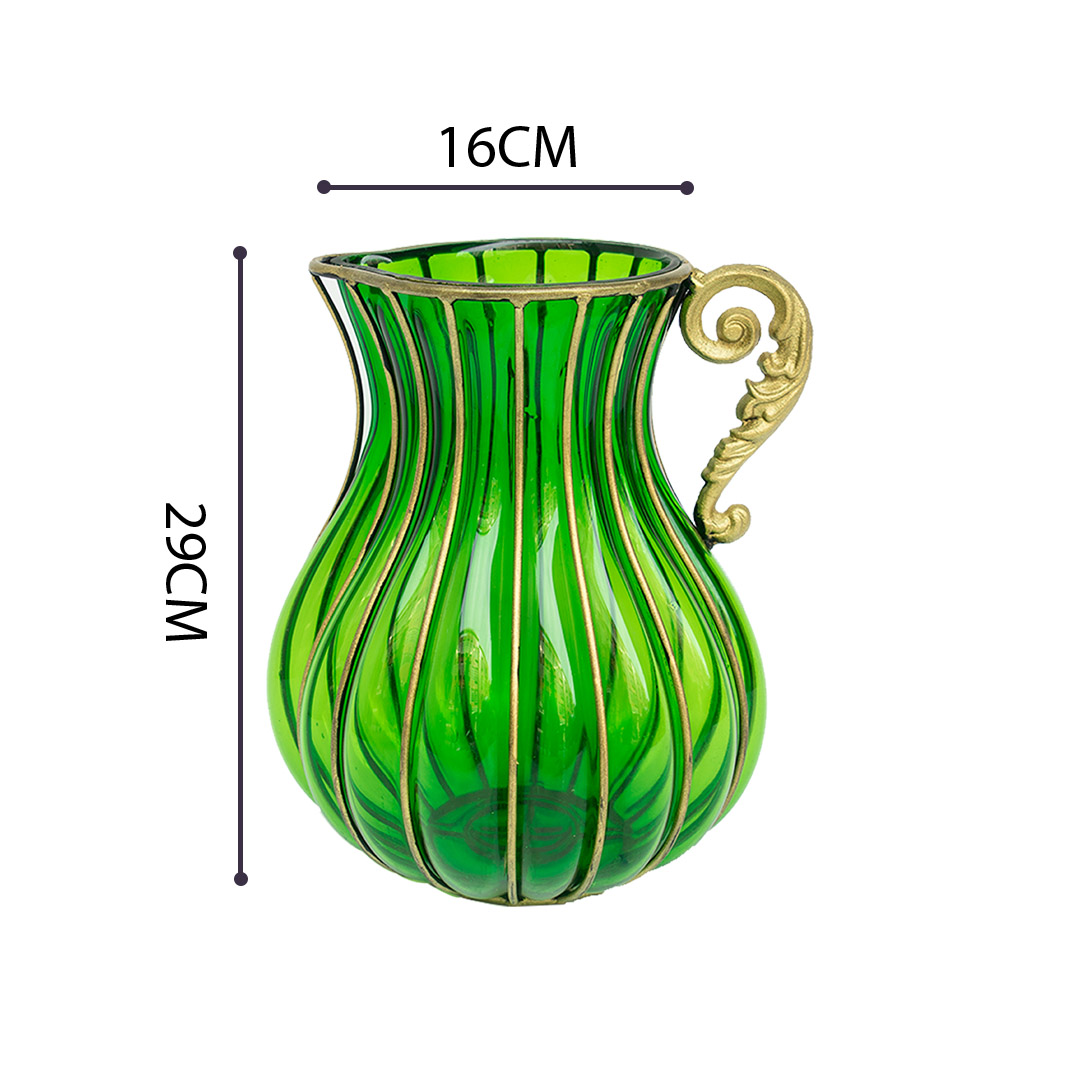 Soga Green European Colored Glass Home Decor Jar Flower Vase With Metal Handle, Home &Amp; Living, Home Decor, Vases, , ,  - Nz Depot 5