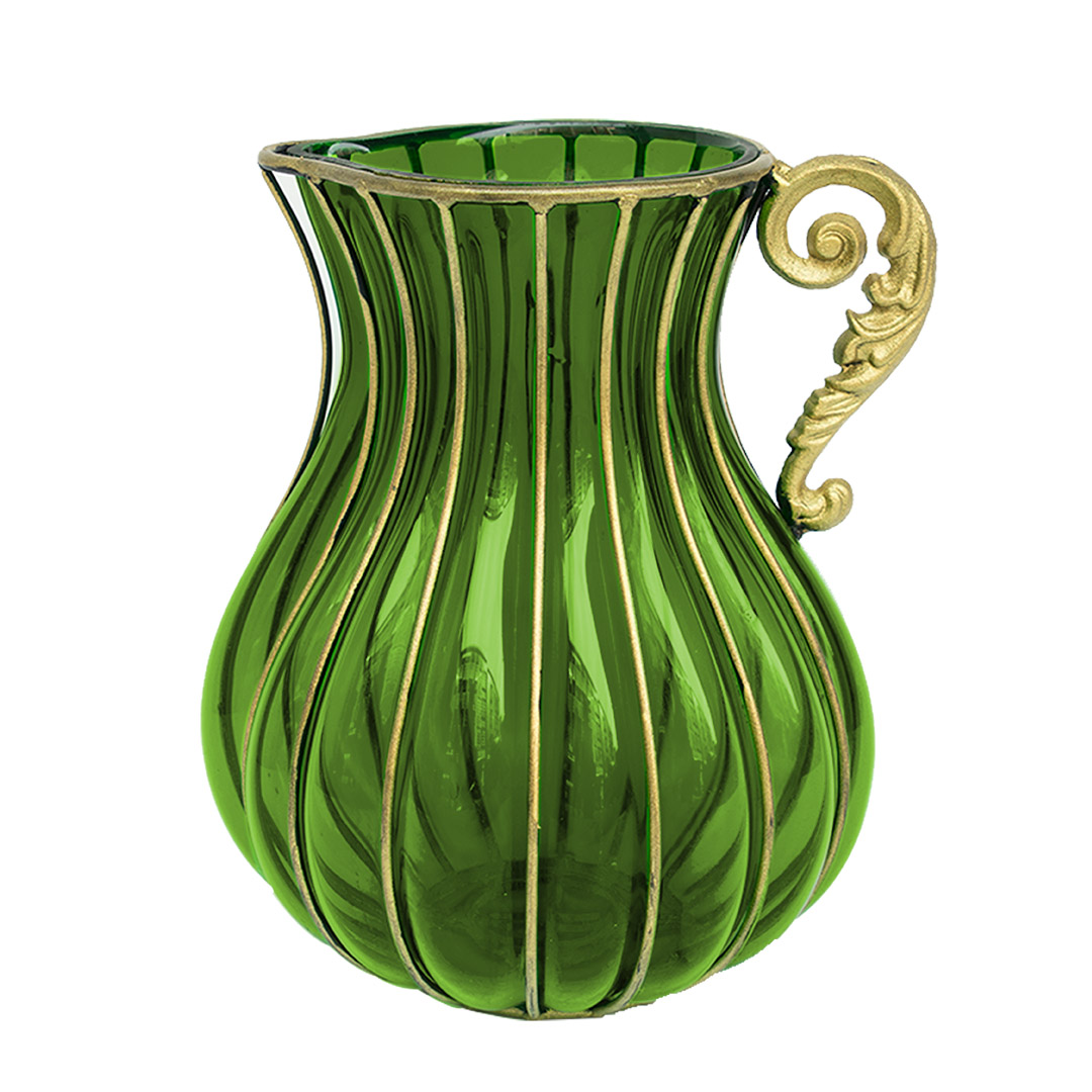 Soga Green European Colored Glass Home Decor Jar Flower Vase With Metal Handle, Home &Amp; Living, Home Decor, Vases, , ,  - Nz Depot 1