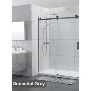 Shower Glass Rock Series Sliding Door Rcm1400 Gunmetal Grey Frame Rcm1400A G Frameless Shower Nz Depot - Nz Depot