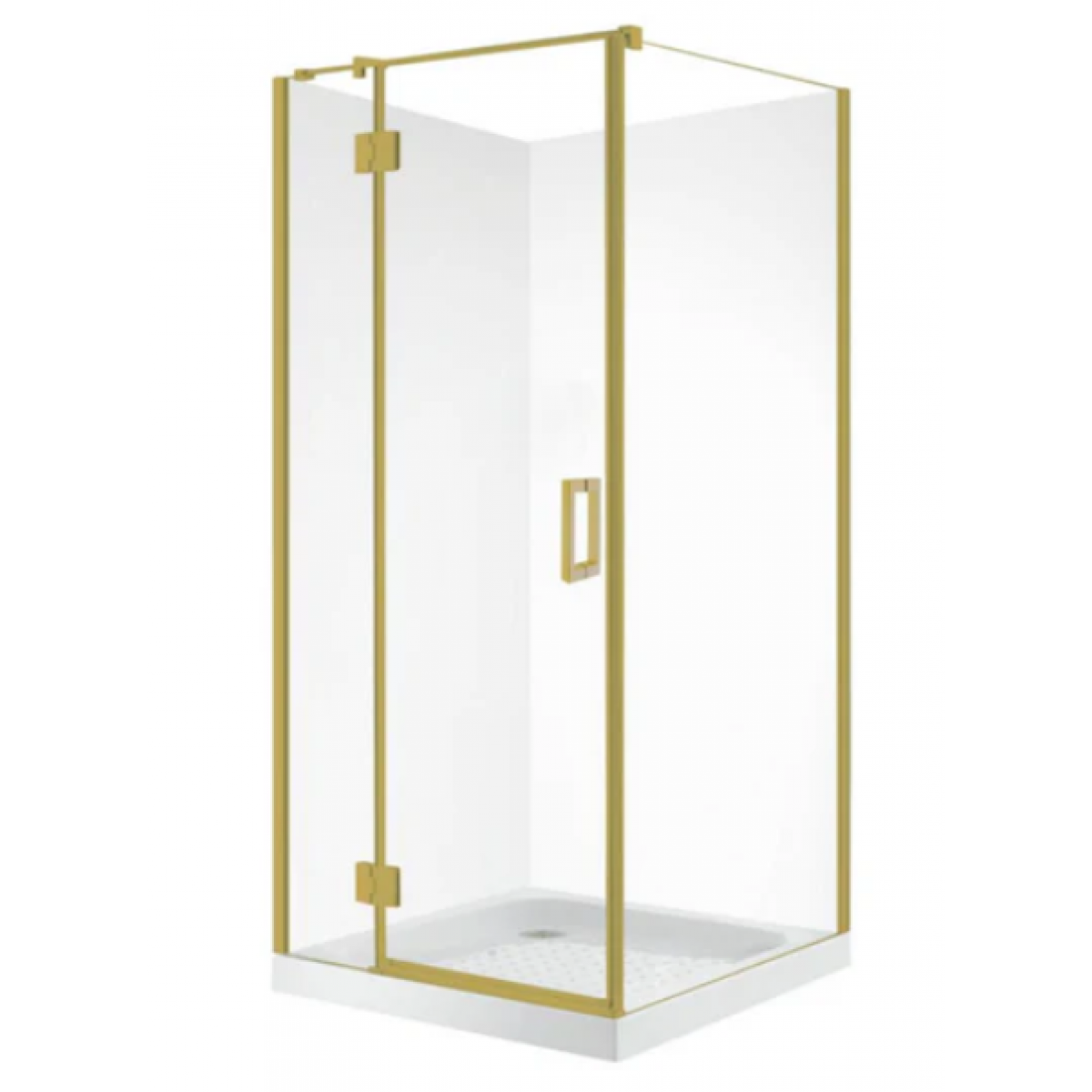 Shower Glass - Stream Series 2 Sides Swing Door 1200X900Mm Golden Frame, Frameless Shower - Nz Depot