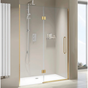 Shower Glass - Stream Series Swing Door 1000mm Glass Golden Frame, Frameless Shower - NZ DEPOT