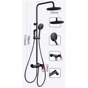 Shower Mixer - Arrow Bathroom 4 Function Shower mixer System Rainfall Shower Combo Black, Shower Mixer - NZ DEPOT