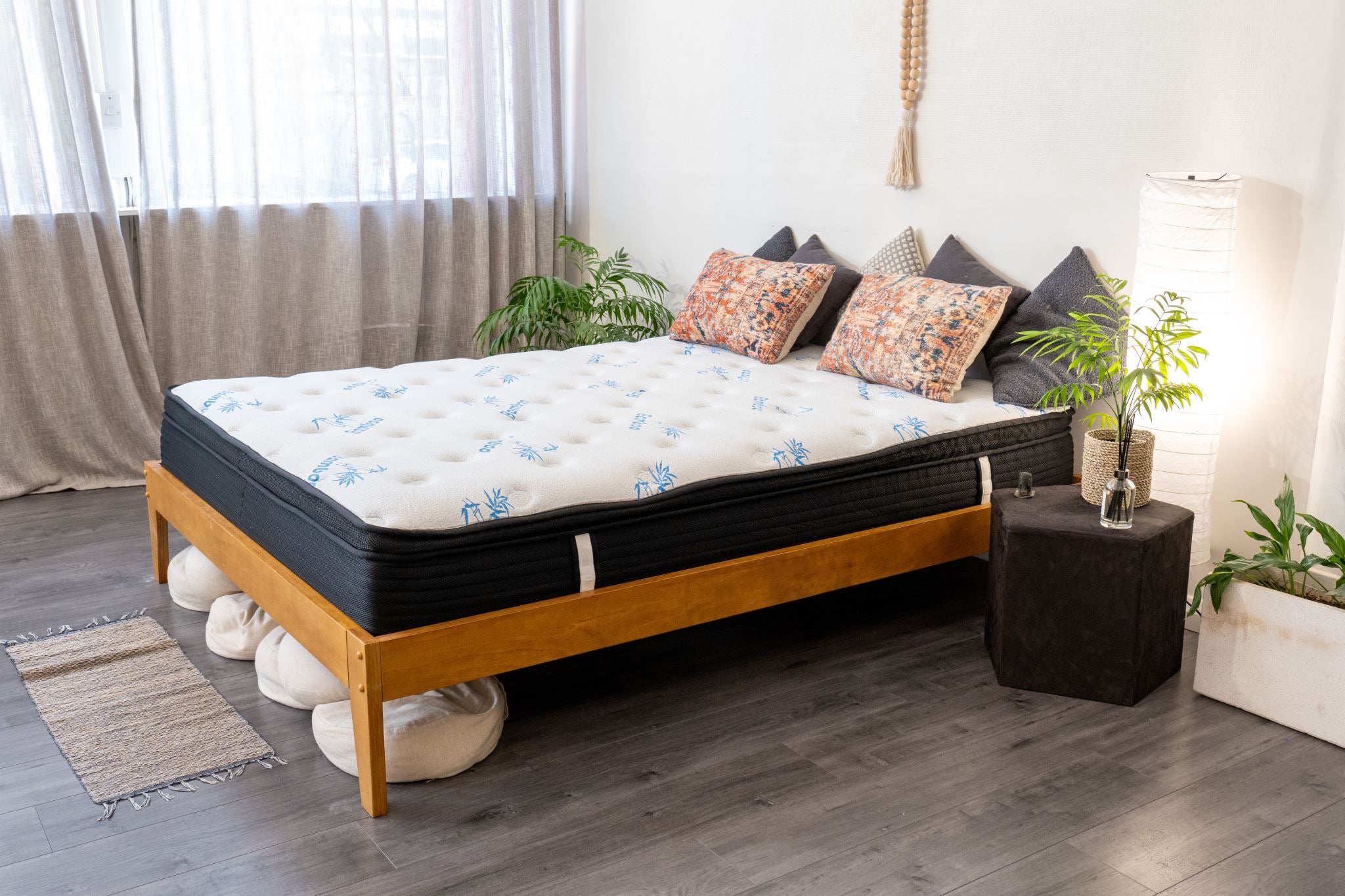 Sovo King Bed Frame Oak Pr1267 Bed Frames Nz Depot 3 - Nz Depot