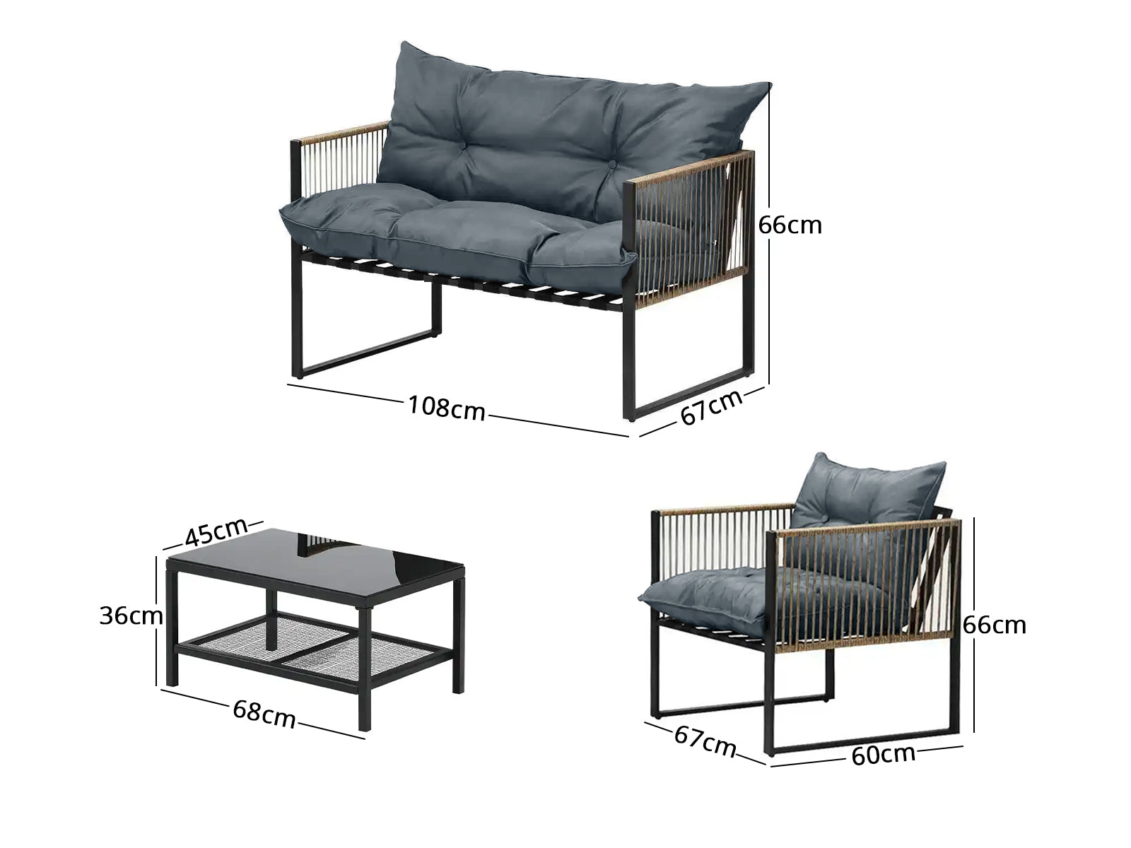 Taranto Conversation Set Pr71801 Outdoor Furniture Nz Depot 3 - Nz Depot