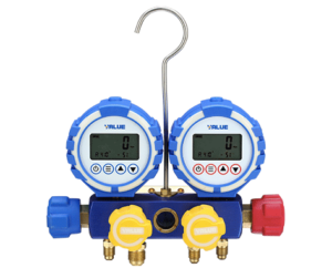 Value Manifold Digital Gauges 4 Valve Cw With 14 Hoses And Case Manifolds Vdg 4 S1 - Nz Depot