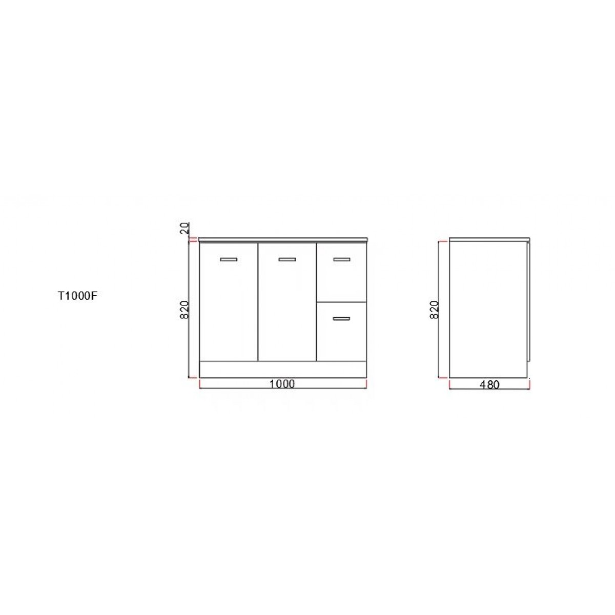 Vanity Misty Series 1000Mm White 100 Water Proof T1000F White Freestanding Square Basin Nz Depot 2 - Nz Depot