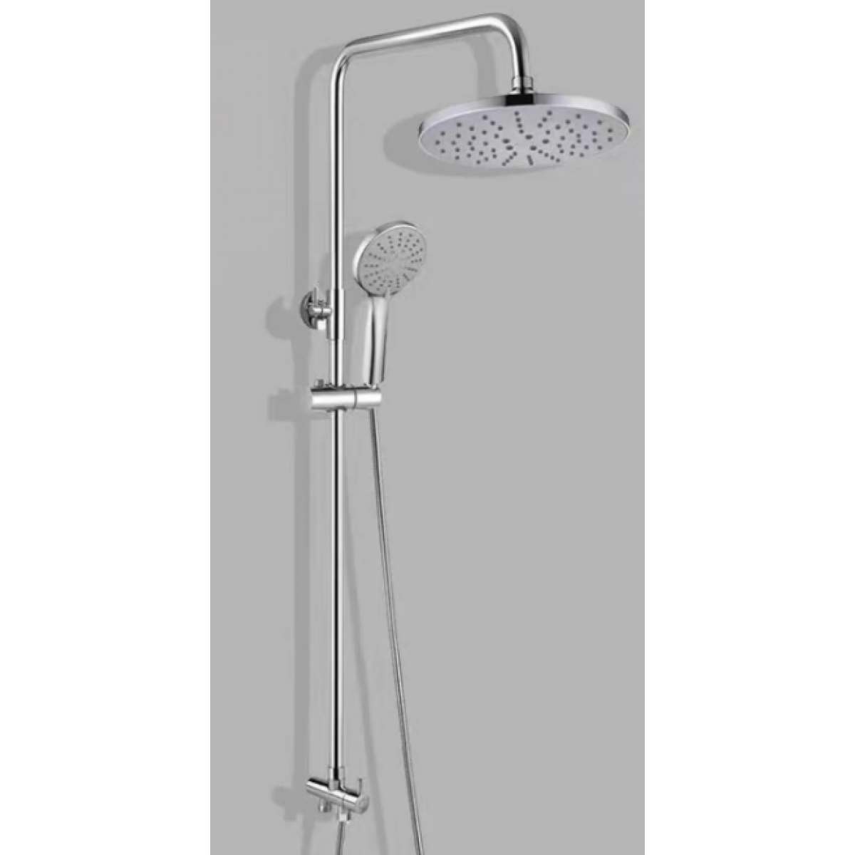 2 In 1 Shower Combination Dual Hose Rain Metal Head - Chrome, Shower Slide &Amp; Rose - Nz Depot