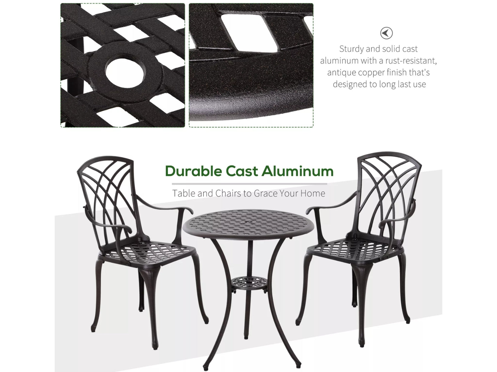 Armchair Bistro Set Black Alu Pr9556 Outdoor Furniture Nz Depot 5 - Nz Depot