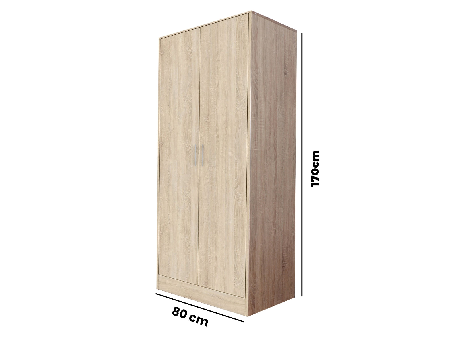 Bardalona 2 Door Wardrobe Oak Pr8895 Wardrobes Nz Depot 8 - Nz Depot