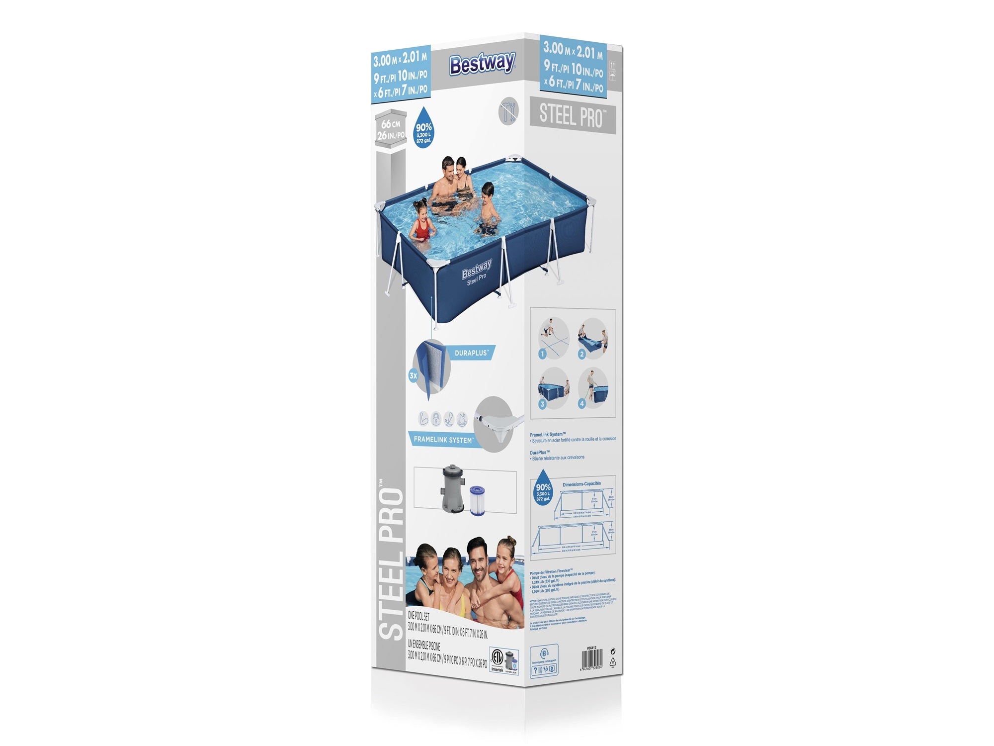 Bestway Steel Pro Frame Pool 56412 3X2M Pr2850 Swimming Pools Air Beds Nz Depot 6 - Nz Depot