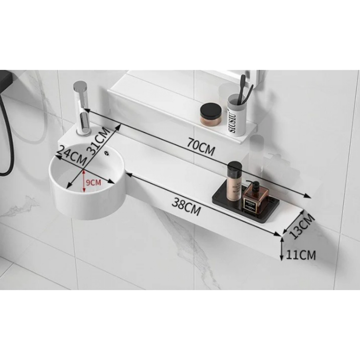 Ceramic Hand Basin White Bathroom Sink 700Mm A177 Left A177 Left Hand Basin Nz Depot 1 - Nz Depot