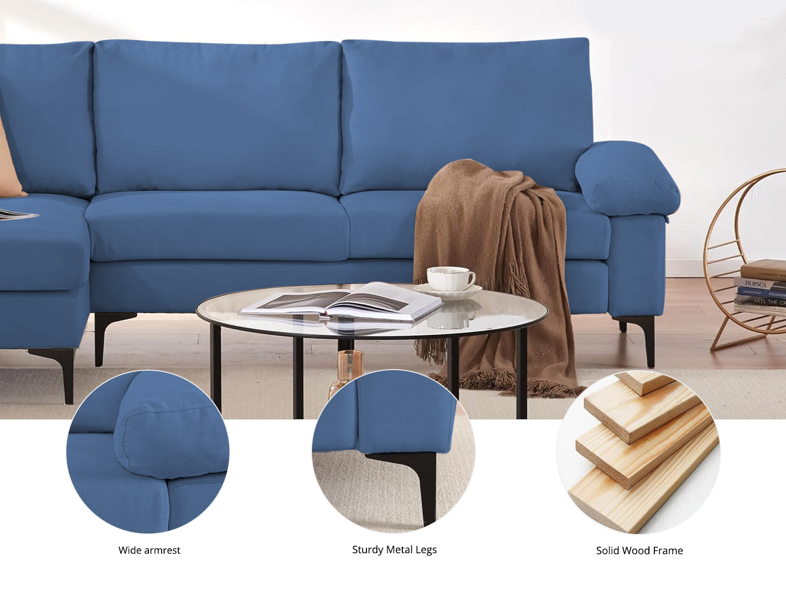 Ds Adriana Sectional Sofa Linen Blue Pr71821 Sofas Sectionals Sofa Beds Nz Depot 6 - Nz Depot