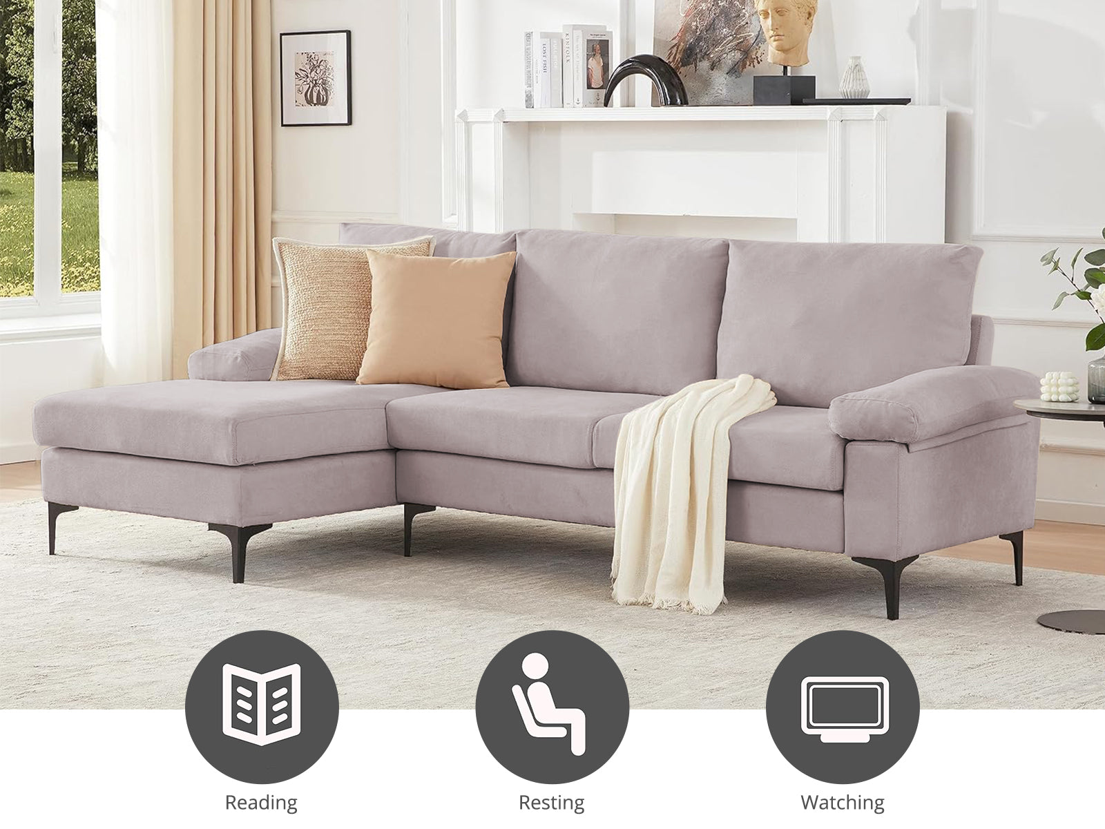 Ds Adriana Sectional Sofa Linen Grey Pr71823 Sofas Sectionals Sofa Beds Nz Depot 5 - Nz Depot