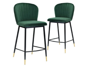 Ds Bar Stool Velvet Covered Green X 2 Pr71765 Bar Stools Nz Depot - Nz Depot