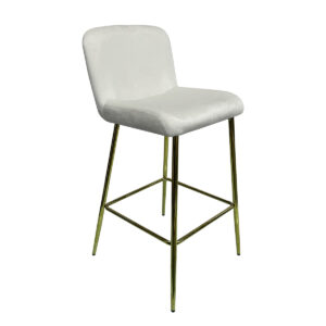 DS Bar Stool Velvet Covered White X 2