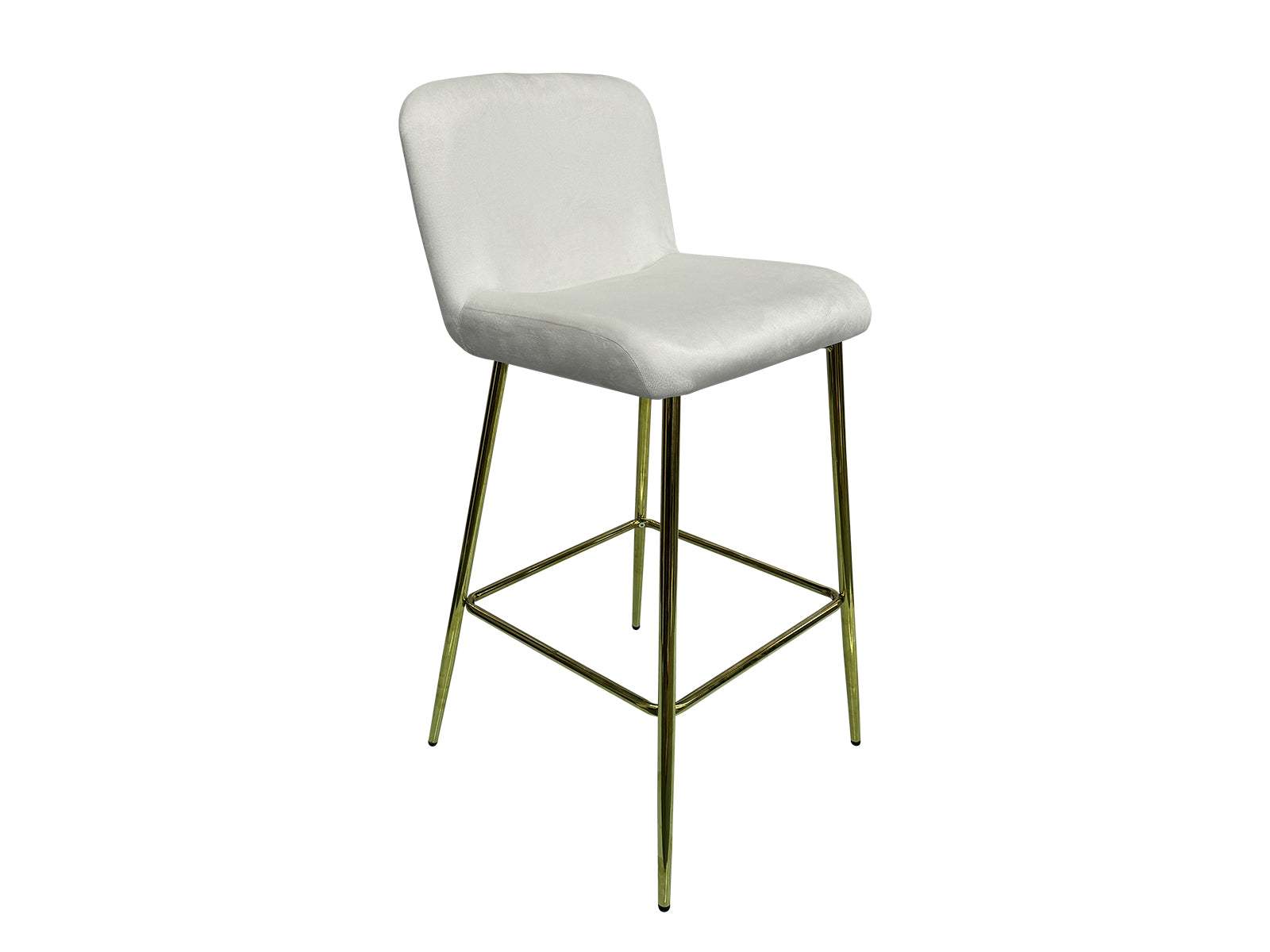 Ds Bar Stool Velvet Covered White X 2