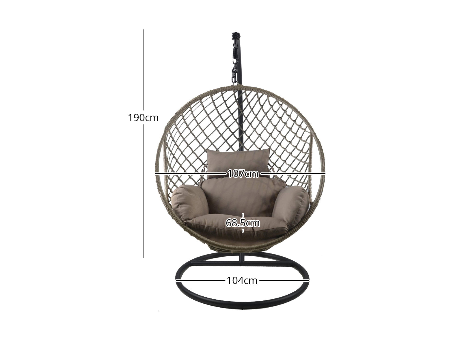 Ds Jade Swing Chair Greybrown Pr65890 Outdoor Furniture Nz Depot 3 - Nz Depot