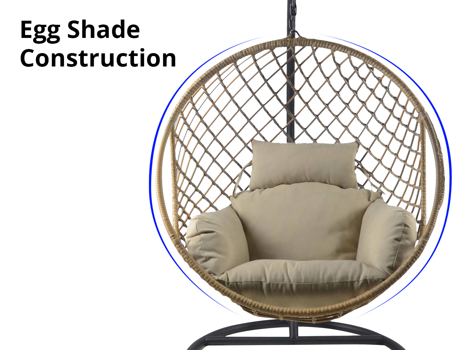 Ds Jade Swing Chair Khaki Greybeige Pr65892 Outdoor Furniture Nz Depot 5 - Nz Depot