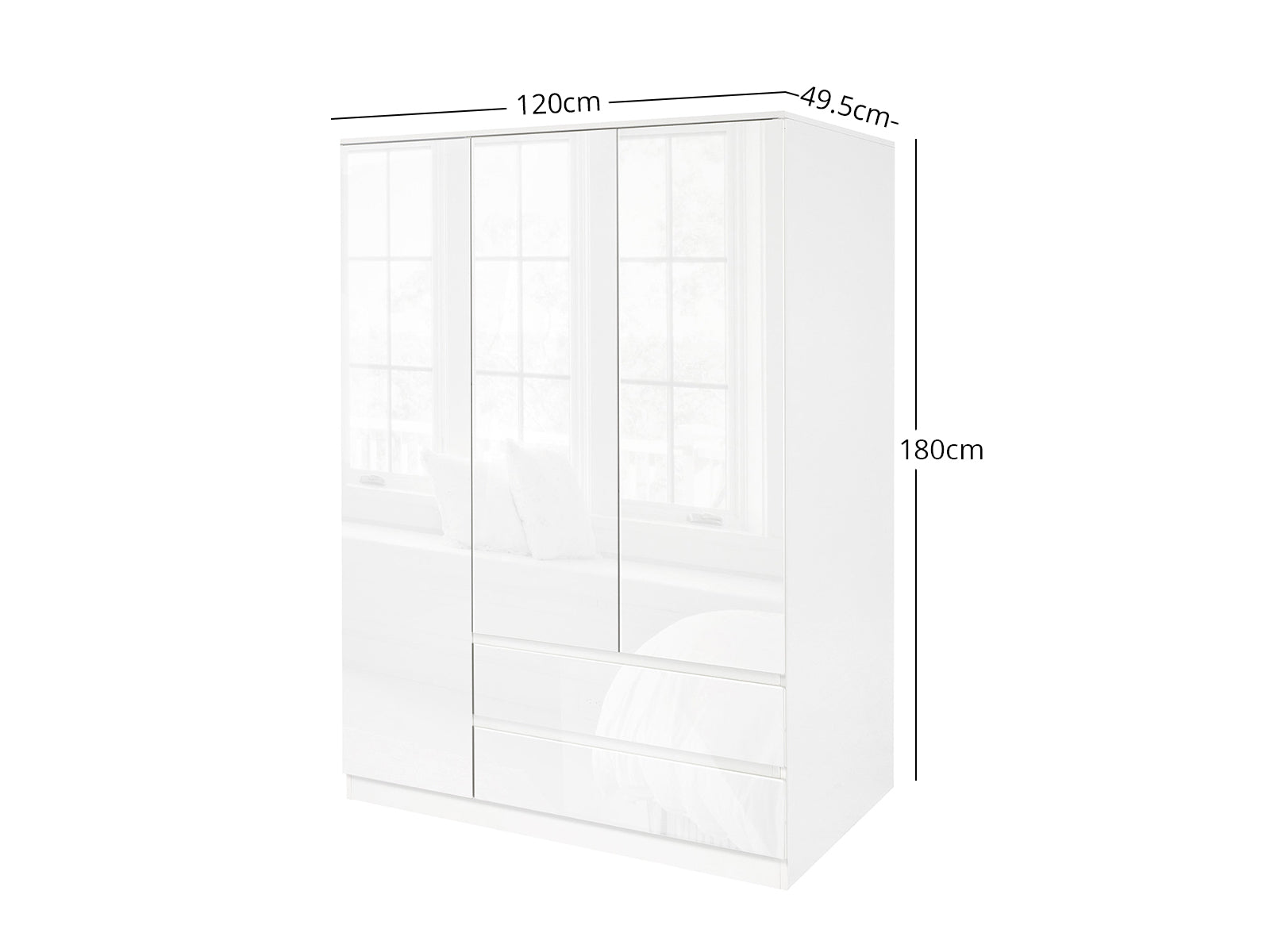 Ds Serena Wardrobe L120 White Pr71881 Wardrobes Nz Depot 3 - Nz Depot