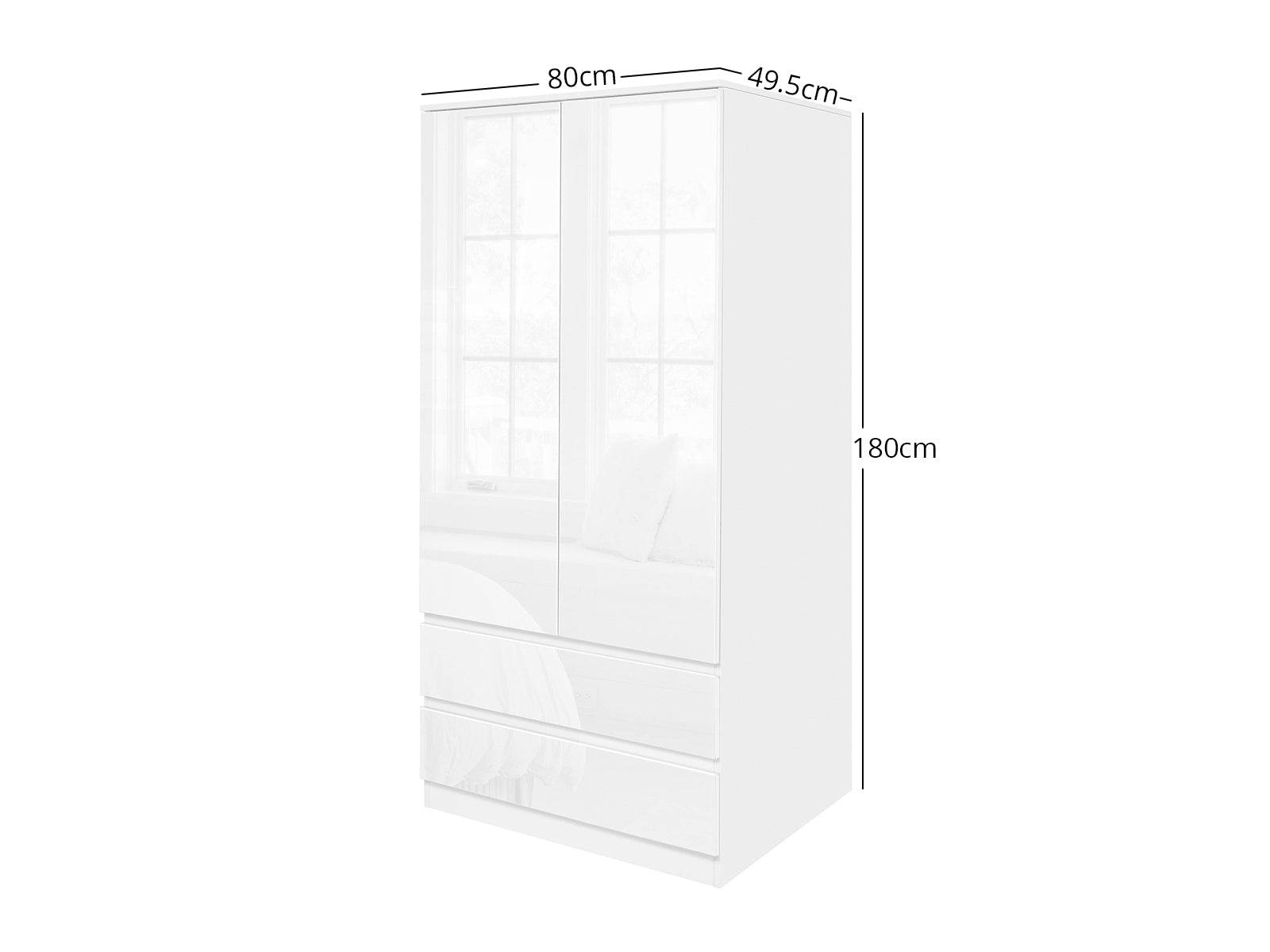 Ds Serena Wardrobe M80 White Pr71884 Wardrobes Nz Depot 3 - Nz Depot