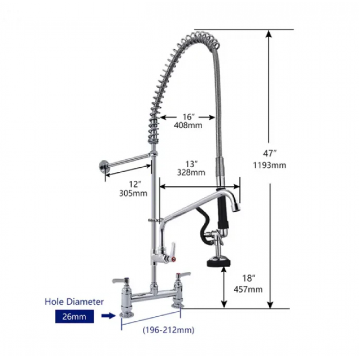 Kitchen Sink Mixer Pre Rinse Faucet Commercial Pull Down Brass Double Handles Pre Rinse Faucet Ck001 Kitchen Mixer Nz Depot 1 - Nz Depot