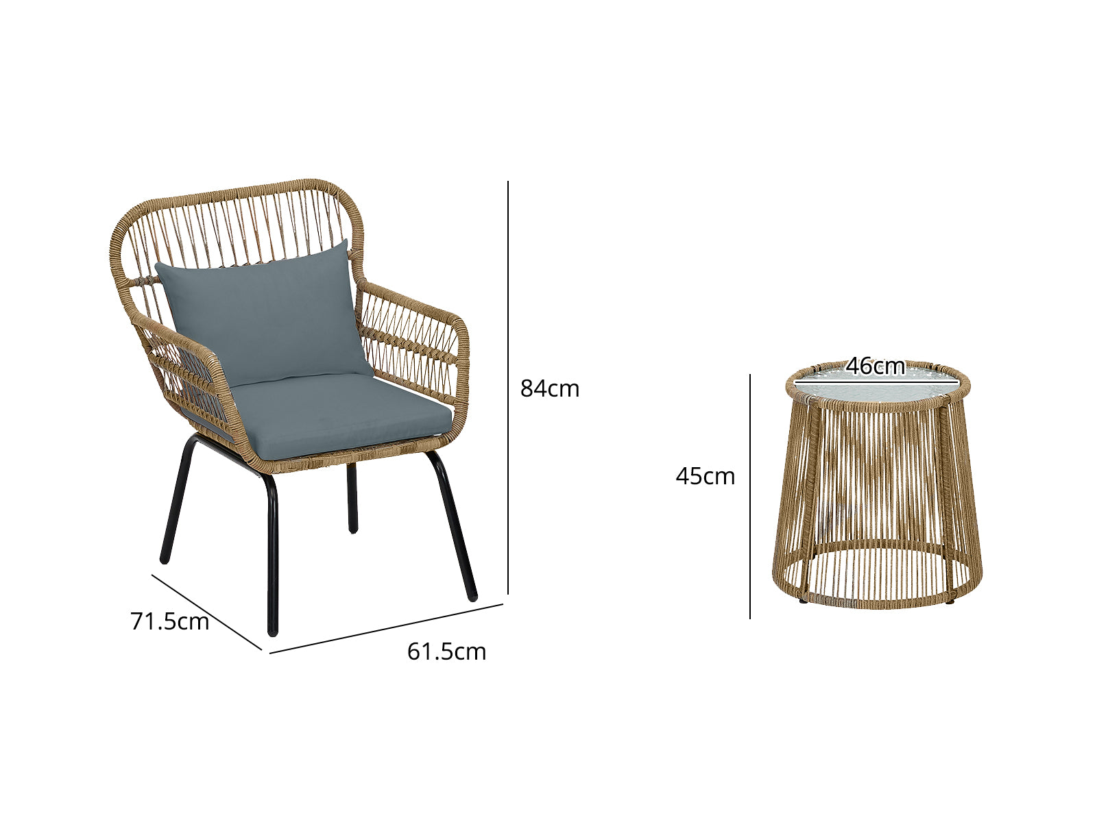 Naturlig Balcony Set Pr71798 Outdoor Furniture Nz Depot 3 - Nz Depot