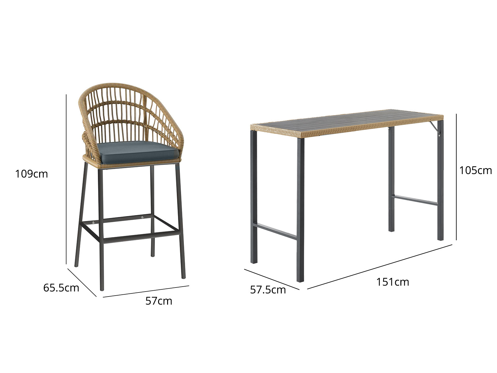 Naturlig Outdoor Bar Set Pr71797 Outdoor Furniture Nz Depot 3 - Nz Depot