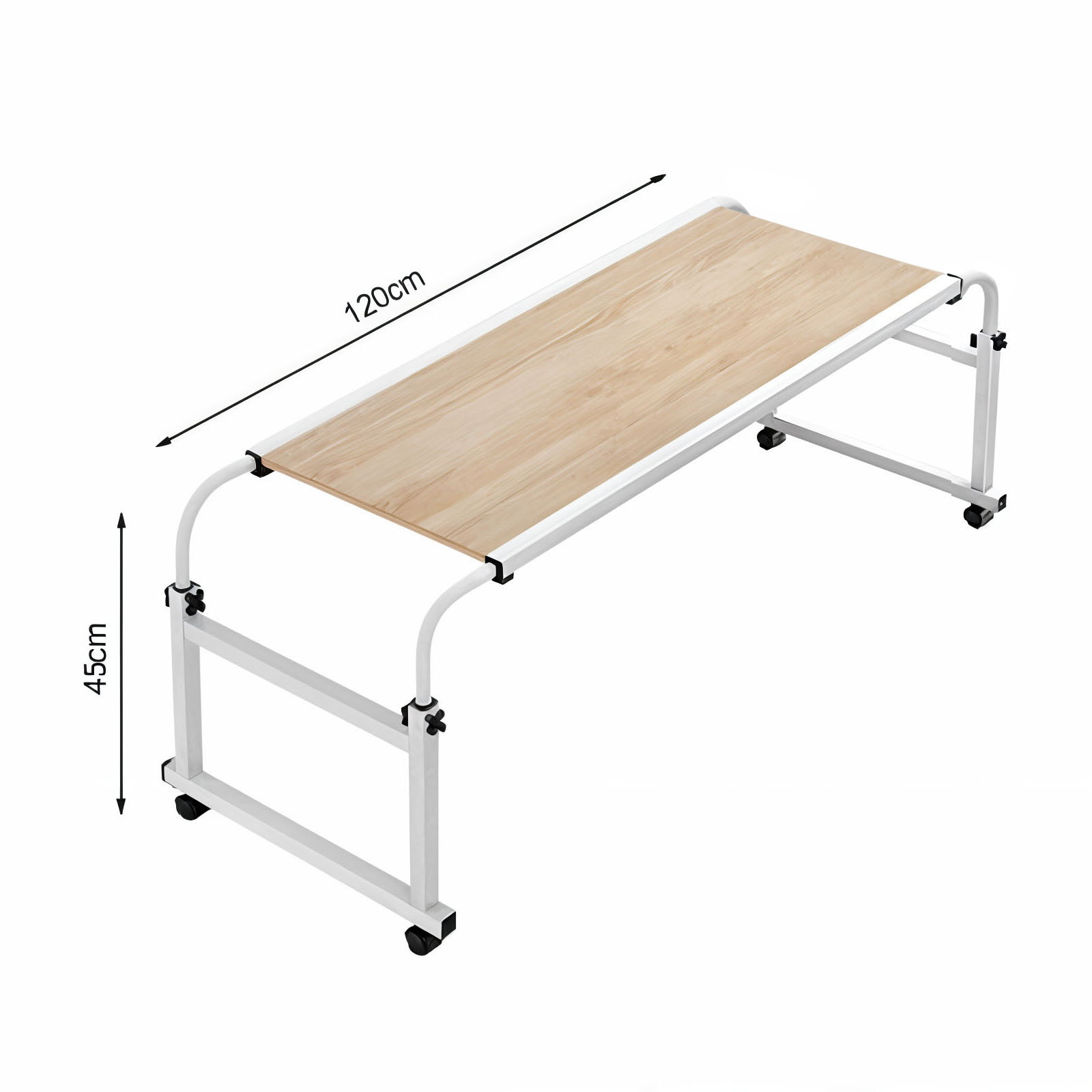 Soga 120X45Cm Wood Cross Bed Movable Desk Table W/ Adjustble Length &Amp; Height, Furniture, Living Room Furniture, Tables, , ,  - Nz Depot 5